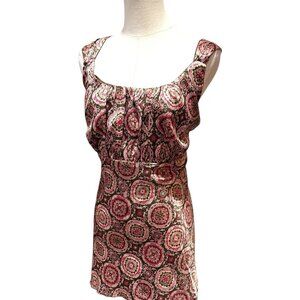 NWT VTG Y2K Self Esteem Babydoll Brown Pink Top Fairy Medallion Womens Size 1X